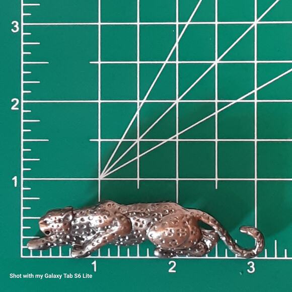 3D Copper Bronze Leopard Cheetah Brooch - Picture 9 of 9